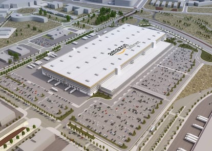 Maqueta virtual del centro logístico de Amazon en Barcelona