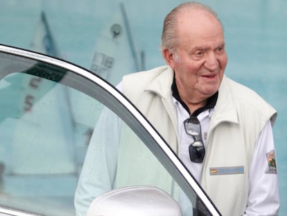 Juan Carlos I, en Sanxenxo en julio de 2019.