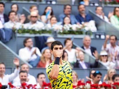 Carlos Alcaraz, durante la final del Masters de Madrid.