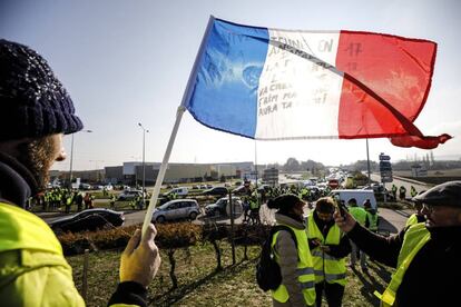 Protesta de 'chalecos amarillos' en Molsheim (Francia).