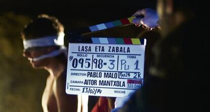 El actor Jon Anza durante el rodaje de 'Lasa y Zabala'.