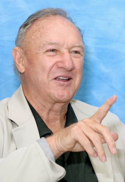 Gene Hackman durante una rueda de prensa para presentar uno de sus ltimos films, 'El jurado', en 2003.