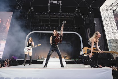 El trío Haim, el 6 de junio de este año actuando en el festival Primavera Sound de Barcelona.