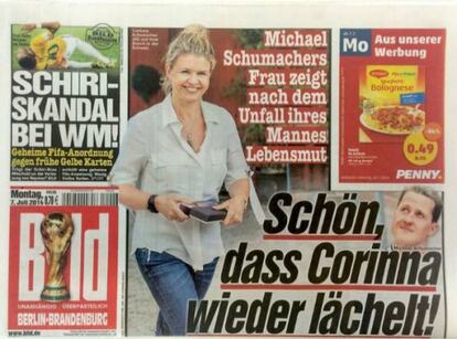 La sonriente imagen de Corinna Schumacher.