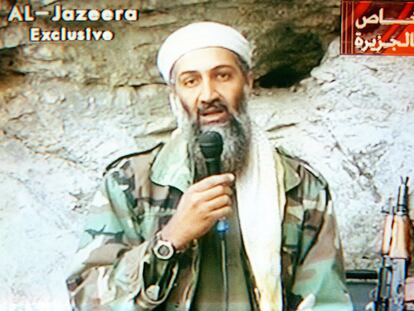 Imagen de un vídeo de Osama bin Laden emitido por la cadena qatarí Al Jazeera.