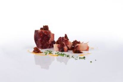 Plato del restaurante madrileño La Cabra.