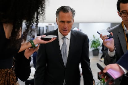 El senador por Utah Mitt Romney, este miércoles en el Senado.