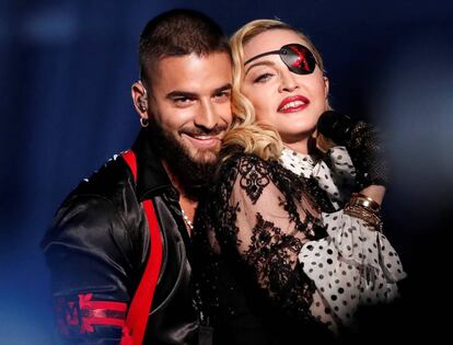 Madonna canta junto a Maluma en los premios Billboard 2019.