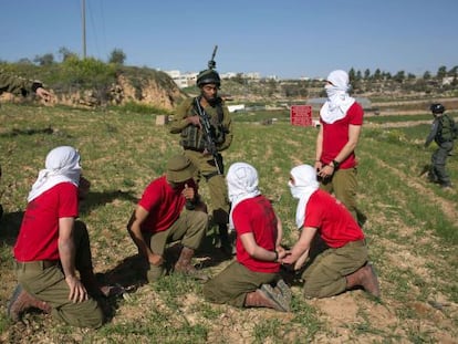 Soldados israel&iacute;es de maniobras en Cisjordania, este 1 de marzo. 