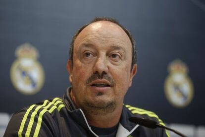 Rafa Ben&iacute;tez, durante la rueda de prensa