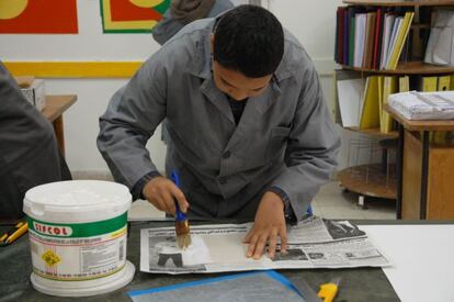 Un alumno del Instituto de Educación Especial de Túnez.