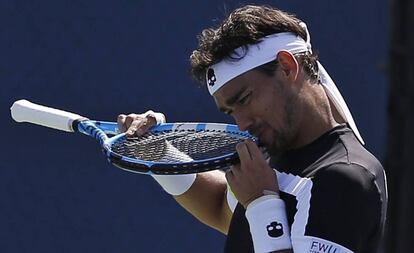 Fabio Fognini durante el partido ante Travaglia.