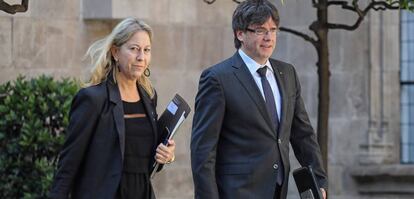 La vicepresidenta Neus Munté amb Carles Puigdemont.