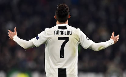 Ronaldo, durante el Juventus-Atlético.