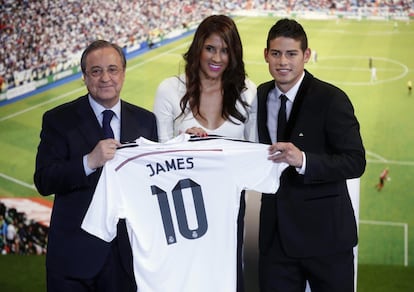 Presentación de James Rodríguez como nuevo jugador del Real Madrid, el 22 de julio de 2014.