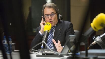 Artur Mas, durant l'entrevista, aquest dijous, a la Cadena Ser.