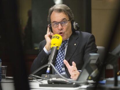 Artur Mas, durant l'entrevista, aquest dijous, a la Cadena Ser.