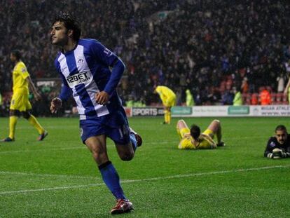 Jordi Gómez, tras marcar uno de sus goles.