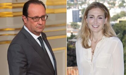 El presidente Fran&ccedil;oise Hollande, y la actriz Julie Gayet.