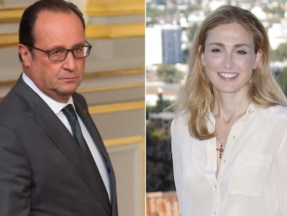 El presidente Fran&ccedil;oise Hollande, y la actriz Julie Gayet.