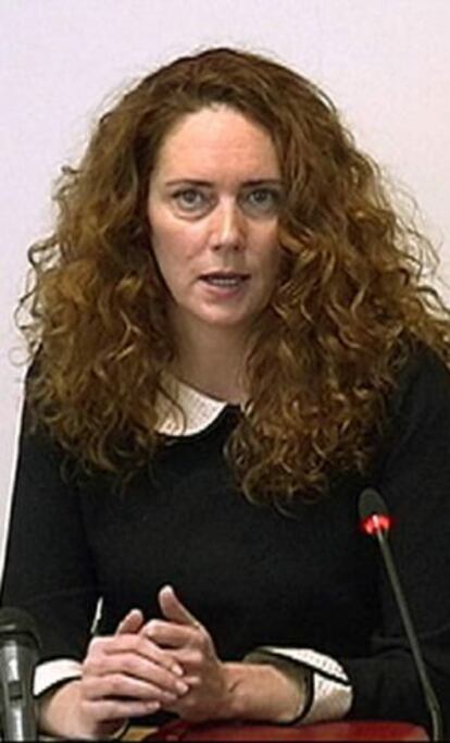 Rebekah Brooks, durante su comparecencia hoy.