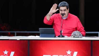 O presidente venezuelano Nicolás Maduro, em um ato do Partido Socialista Unido da Venezuela no último dia 24 de maio.
