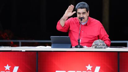 O presidente venezuelano Nicolás Maduro, em um ato do Partido Socialista Unido da Venezuela no último dia 24 de maio.