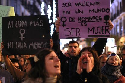 Manifestación contra violencia de género en Madrid.