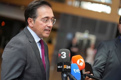 José Manuel Albares, este martes en Bruselas.