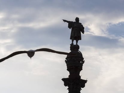 Monument a Cristòfor Colom al port de Barcelona.