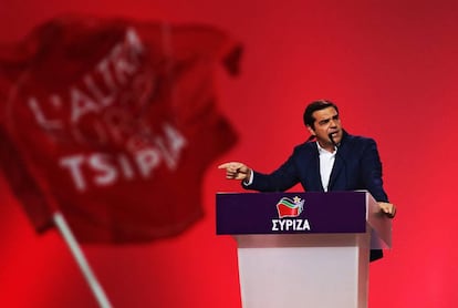 Tsipras inaugura el congreso de Syriza, el jueves en Atenas.