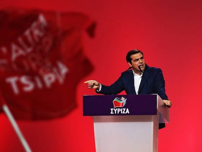 Tsipras inaugura el congreso de Syriza, el jueves en Atenas.