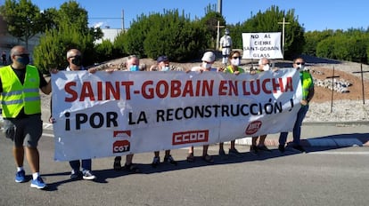 Protesta de los trabajadores de Saint-Gobain en Tarragona.