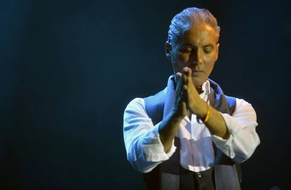 Antonio Manuel Álvarez, Pitingo, durante su actuación en el Cante de la Minas.