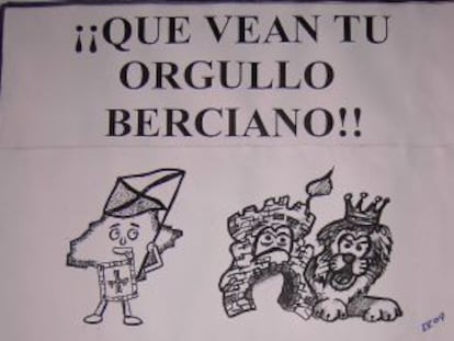 Cartel de promoción del uso del gallego en El Bierzo.