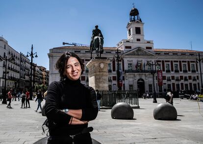 Sofía de Roa, activista del 15-M, el pasado viernes en Sol. 