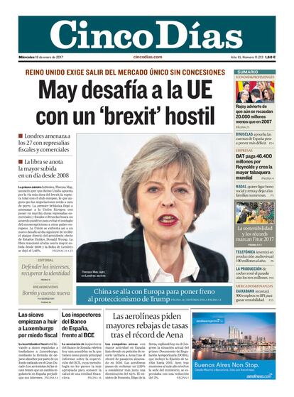 2017. May desafía a la UE con un "brexit" hostil.