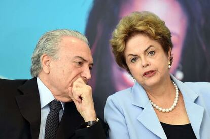 Temer e Rousseff nesta ter&ccedil;a-feira, em Bras&iacute;lia.