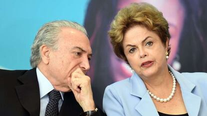 Temer e Rousseff nesta ter&ccedil;a-feira, em Bras&iacute;lia.