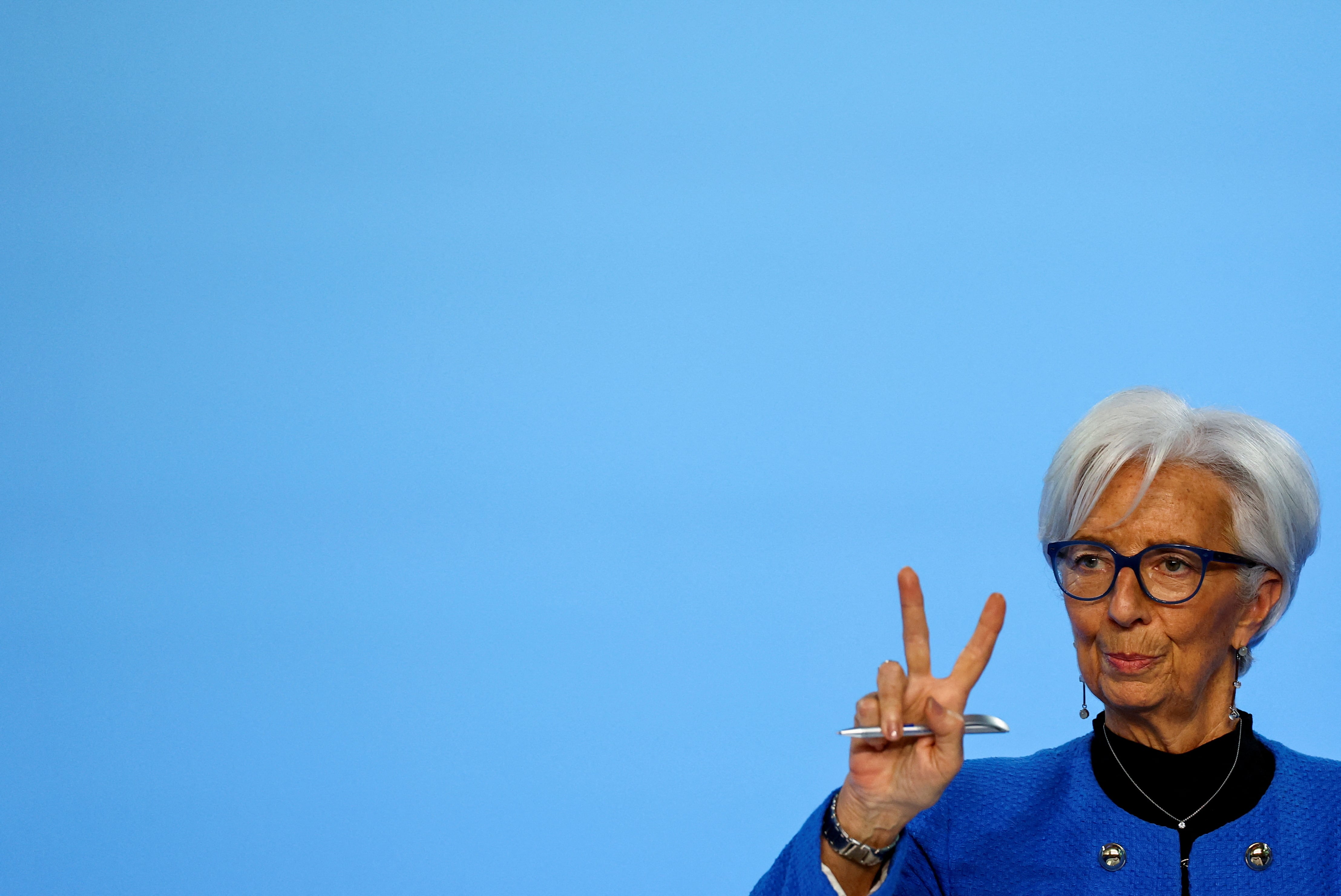 Christine Lagarde, presidenta del BCE, en la rueda de prensa tras el Consejo de Gobierno del 30 de enero de 2025.