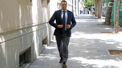 Alberto González Amador llega al Tribunal Superior de Justicia de Madrid el pasado mayo.