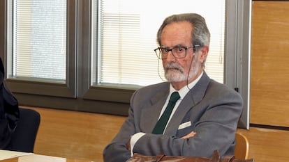 El librero José M. Lomas en la sesión del pasado 5 de abril de su juicio por matar a un intruso en su finca en La Atalaya (Ciudad Real).