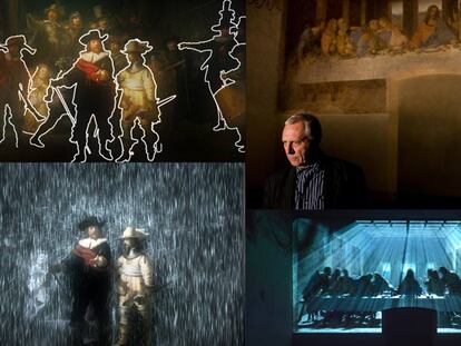 Peter Greenaway, con sus intervenciones en los cuadros <i>La Ronda de noche,</i> de Rembrandt, y <i>La última cena, </i>de Leonardo da Vinci.