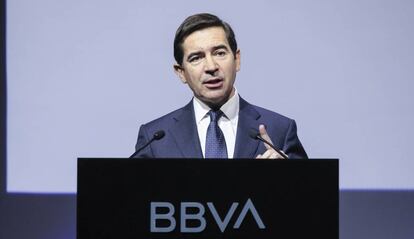 Carlos Torres, presidente del BBVA, en enero de 2020.