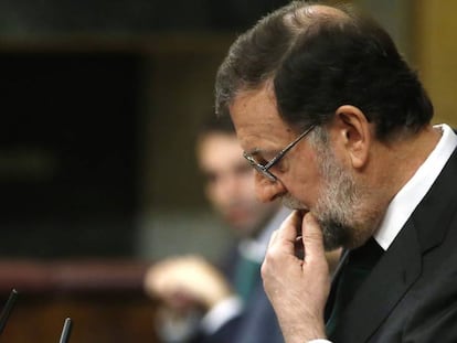 Mariano Rajoy durante la moción de censura.