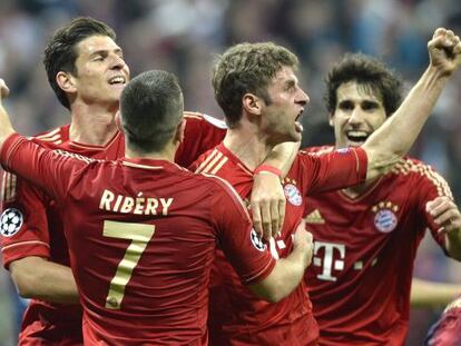 El Bayern de Munich celebra su victoria frente al Barça
