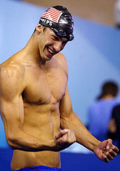 Phelps, tras una victoria.