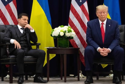 Zelensky y Trump, en su rueda de prensa conjunta este miércoles.