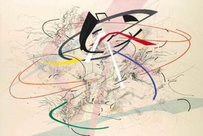 Obra <i>Sin título 1 </i>de la artista etíope Julie Mehretu, que se subastará en Sotheby's.