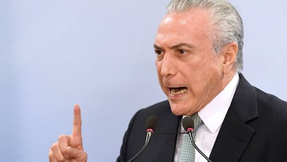 Michel Temer comparece tras ser acusado de corrupción.